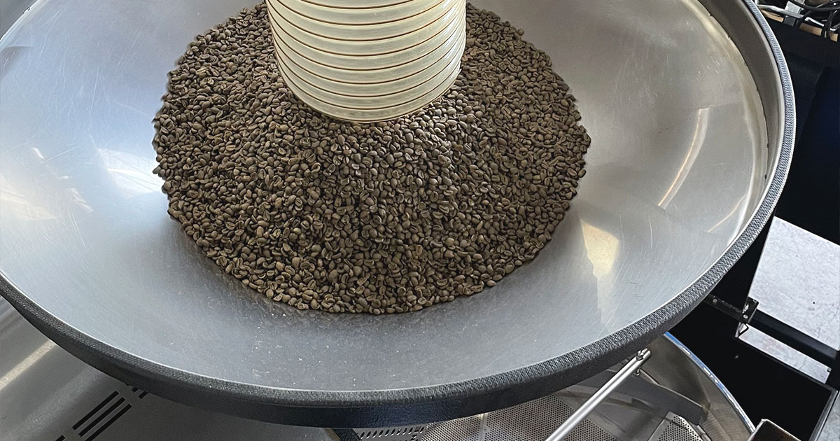 Floveyor conveying coffee beans