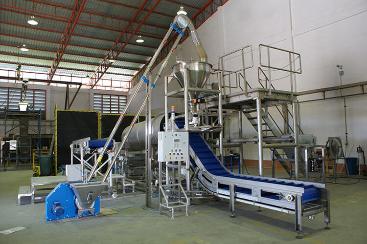 Floveyor flavouring line pre-delivery testing in 2010.