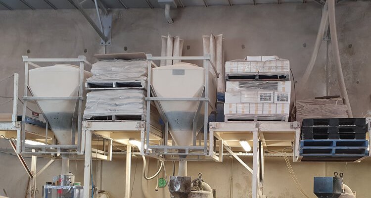 intermediate bulk containers (ibc) ready for processing